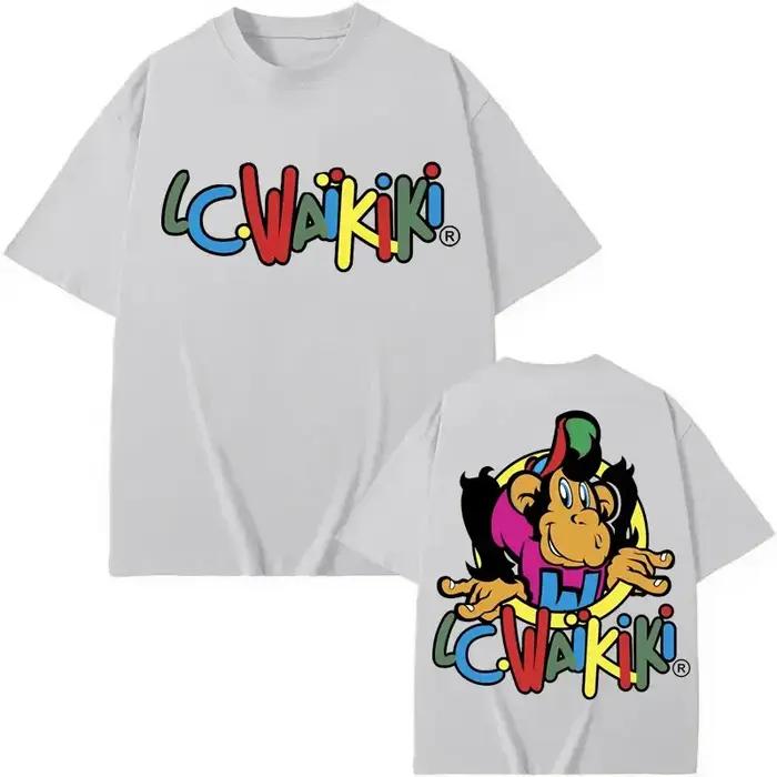 Lc Waikiki Monkey T-shirts graphiques amusants pour hommes et femmes, vêtements à la mode Y2k, T-shirt à manches courtes, T-shirts d'été décontractés en coton