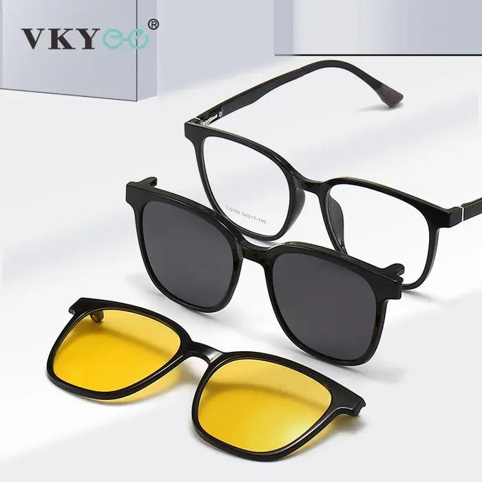 VICKY Flip-Up polarisé magnétique Clip-On lunettes de Prescription personnalisées femmes TR90 Vision