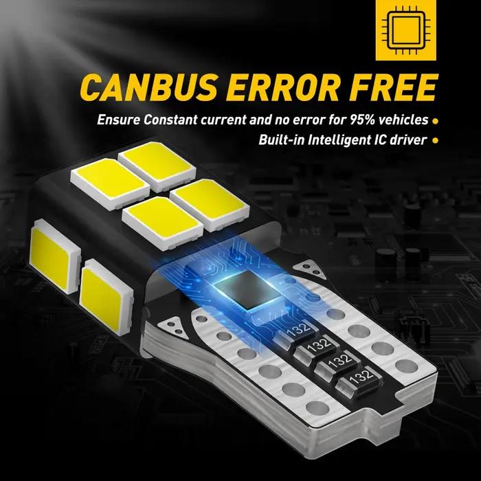 AUXITO 10 pièces Auto T10 LED lumières 2835 SMD W5W LED ampoule Canbus sans erreur voiture éclairage