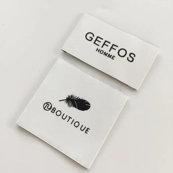 Étiquette tissée personnalisée pour vêtements de haute qualité, Logo privé/nom de marque, étiquette