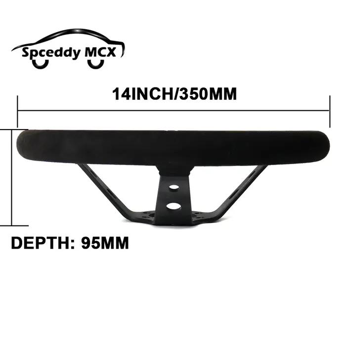 Volant de voiture en daim et cuir véritable, 14 pouces, 350mm, dérive Concave profonde, JDM Racing,