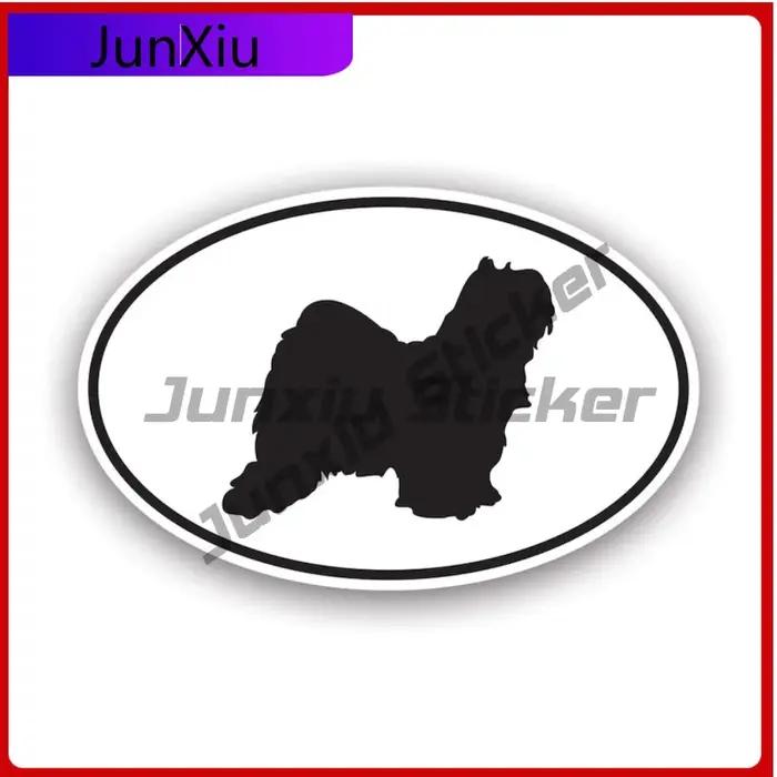 Autocollant ovale Euro créatif pour Terrier tibétain, chien, animal de compagnie, Tsang Apso, Dokhi
