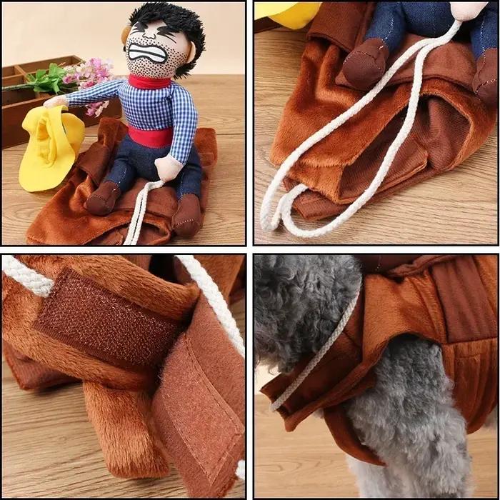Déguisement de cow-boy pour chien ou chat amusant pour Halloween tenue de fête polyvalente pour animaux de compagnie occasions spéciales