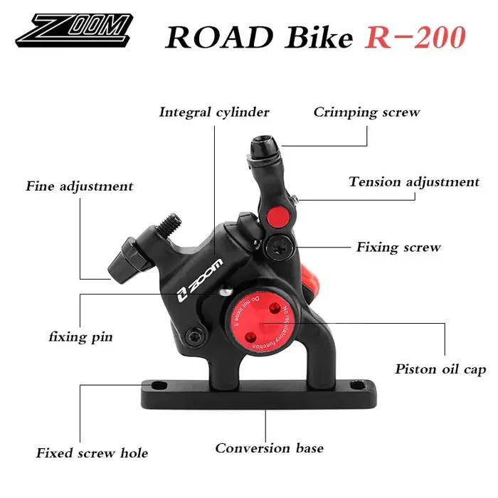 ZOOM vélo frein hydraulique R200 vélo de route étrier de frein à disque ultraléger Double Piston PM