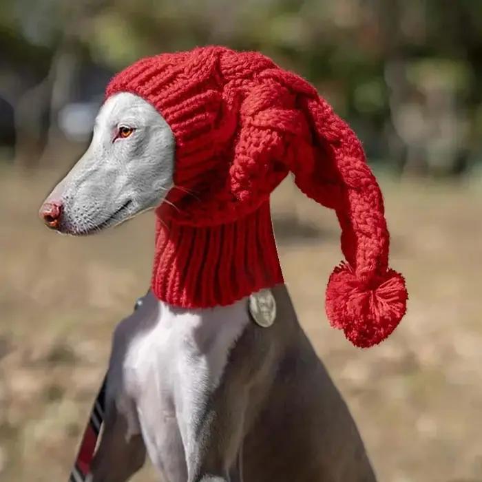 Bonnet en laine tricoté à la main pour chien de grande taille