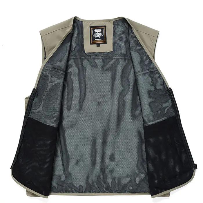 FGKKS marque hommes mode gilet couleur unie outillage Style gilet mince multi-poches décontracté gil