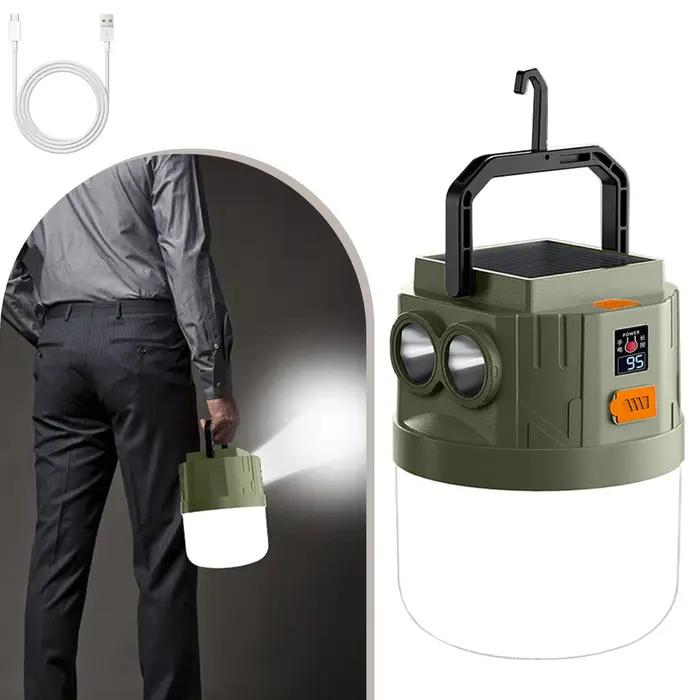 USB charge LED intégré double lumière 3 entrejambe réglable boule solaire Camping