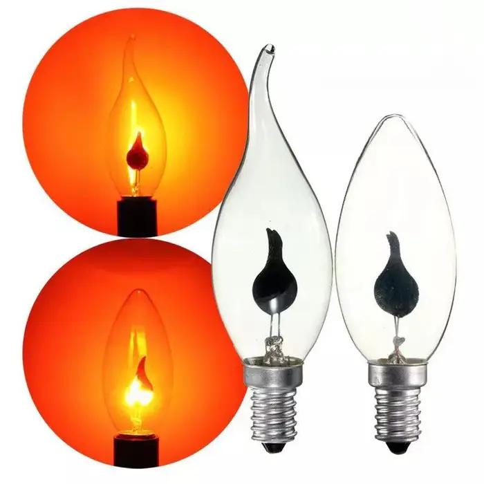Vintage Edison E14 E27 Led ampoule bougie effet de flamme ampoule 3W AC220V maison pour décor éclair