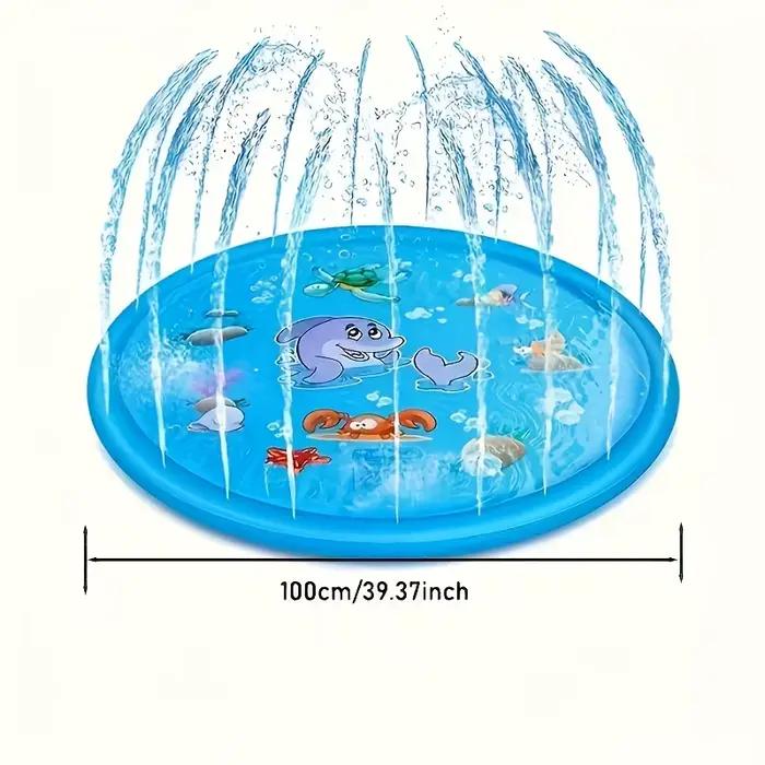 Bassin de bain extérieur robuste pour animaux de compagnie avec fonction de pulvérisation d'eau-refroidissement de jeu