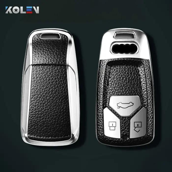 Coque en cuir et TPU pour clé télécommande de voiture, pour Audi A4 B9 A5 A6L A6 S4 S5 S7 8W Q7 4M Q