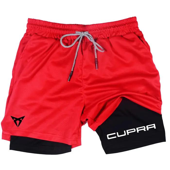 Short de sport deux en un pour hommes, respirant, décontracté, séchage rapide, Double couche, vêteme