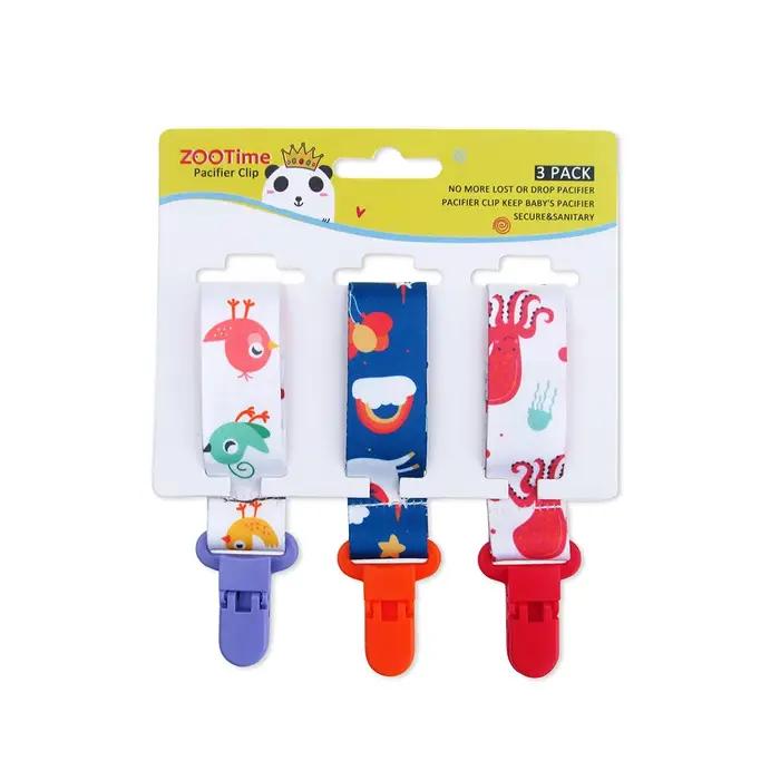 Chaîne bébé sucette factice pince 3 pièces/ensemble personnalisé attache-sucette porte-mamelon