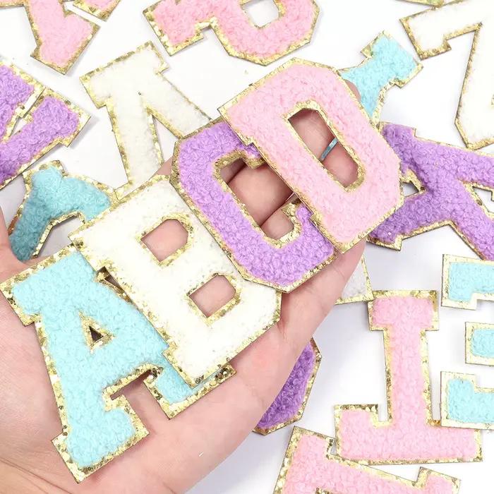 8Pcs / Lot Lettres de patch pour les vêtements Alphabet Lettre collante Sacs