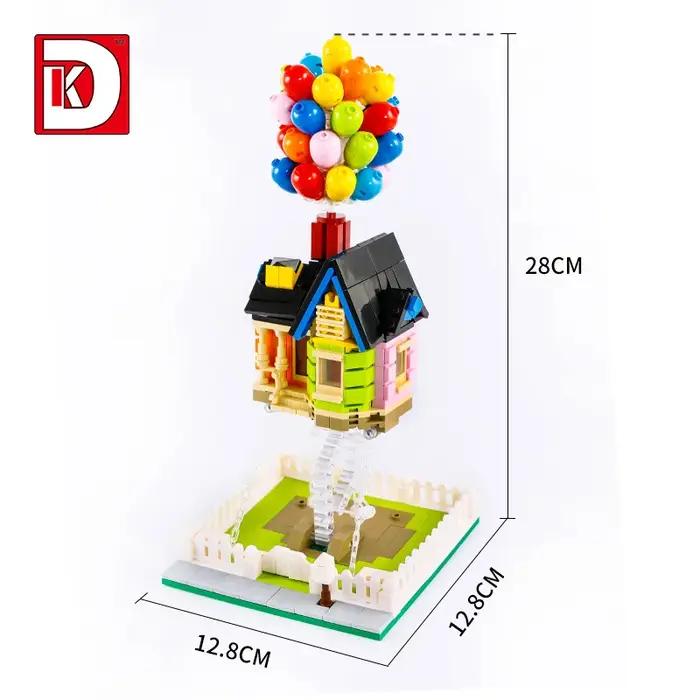 Blocs de Construction de maison, film voyage de maison volante, grue, chien, poupées d'action, Kit de modèles de Construction, jouets d'anniversaire pour enfants