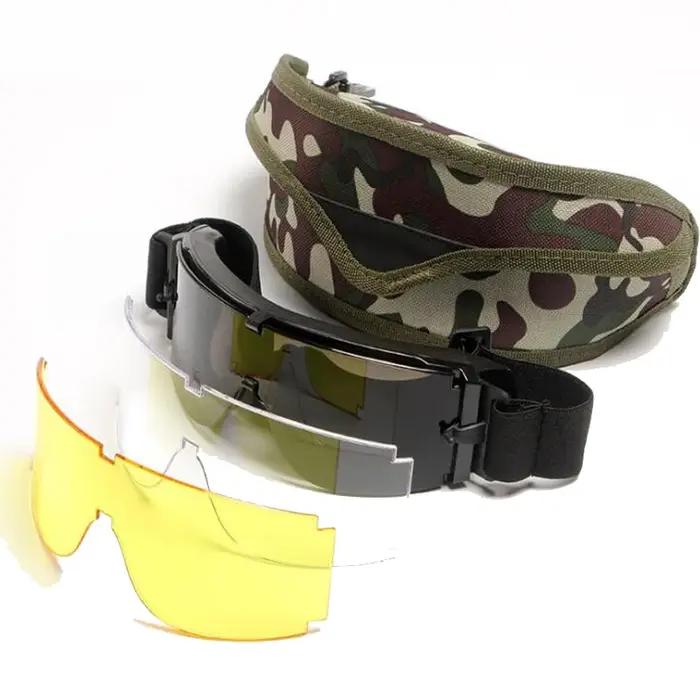 Lunettes USMC X800 tactiques 3 verres pour chasse, airsoft, paintball et tir outdoor