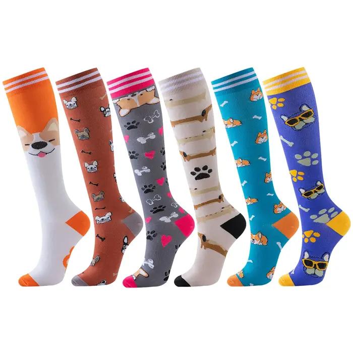 6 paires de chaussettes de compression pour chien infirmière sport animal running femmes