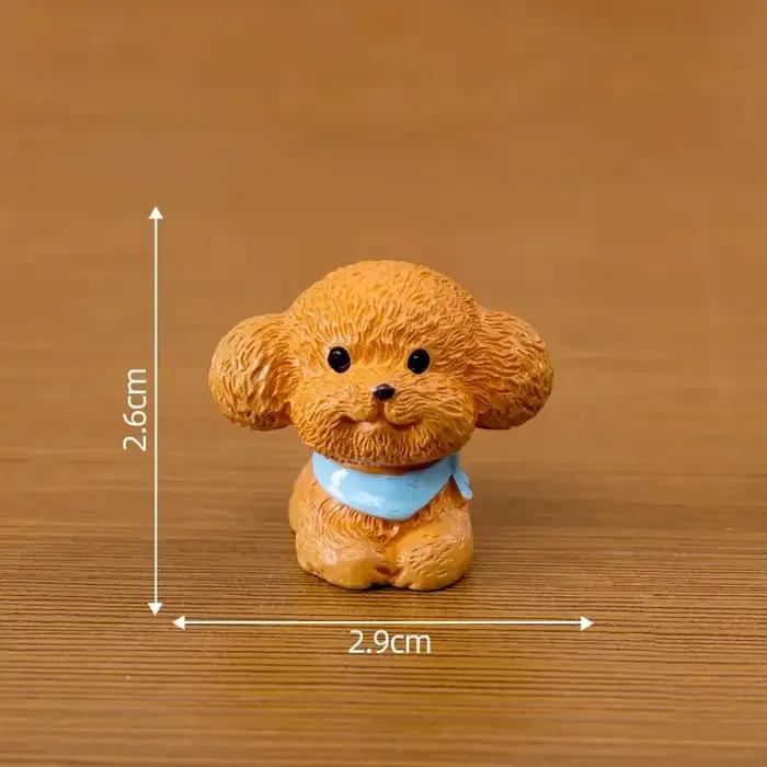 Figurines de chien caniche de Simulation, modèle de chiot, artisanat en résine, Mini ornement Animal