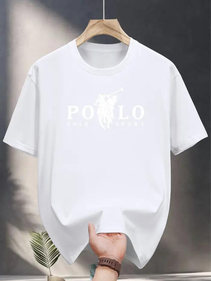 T-shirt décontracté pour homme avec logo d'équitation imprimé
