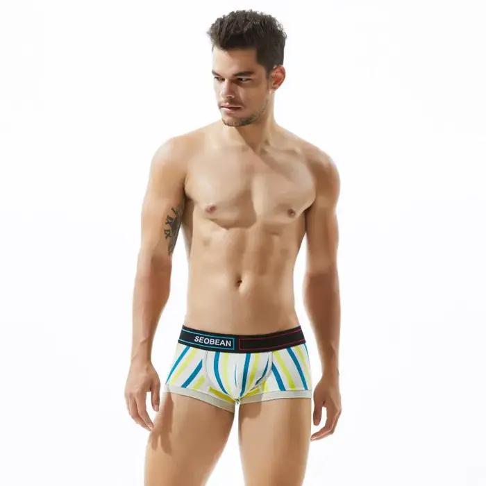 Sous-vêtements pour hommes à taille basse, coupe ajustée, rayés, sexy, à la mode, haute élasticité,