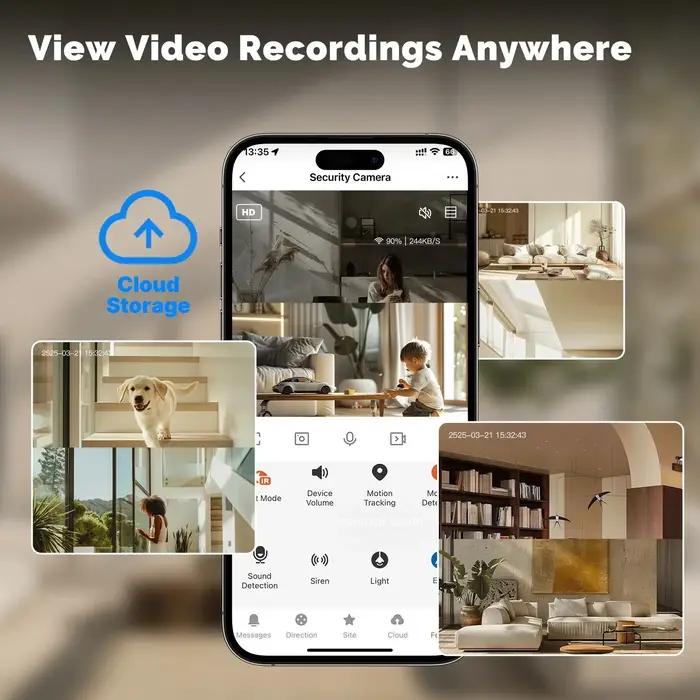 Caméra surveillance WiFi YOOSEE 8MP double objectif - PTZ zoom 10x audio bidirectionnel - Sécurité maison