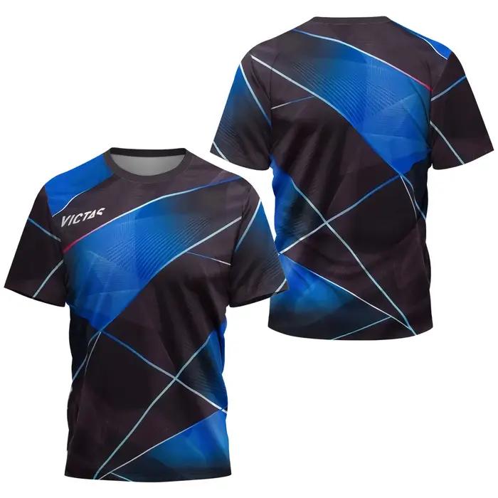 T-shirt pour homme, vêtements de sport de tennis de table, vêtements de fitness en plein air, t-shirt décontracté à manches courtes, col rond, t-shirt surdimensionné