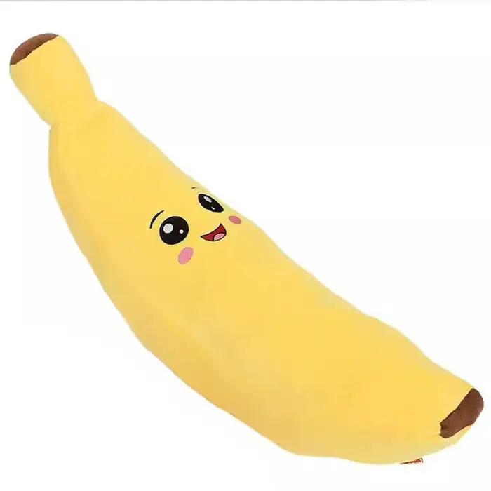 Animaux de compagnie calmant banana en peluche jouet squeaky 2 in 1 anxiété ennui relief chien mâche