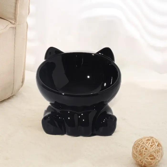 Bol en céramique mignon pour chat et chien avec pieds surélevés