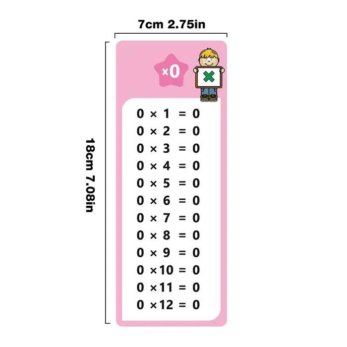 0-12 tableaux de multiplication, cartes de table de temps, outil d'apprentissage des mathématiques à