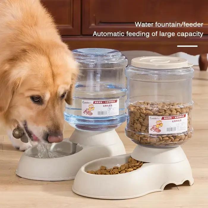 Distributeur d'eau et de nourriture pour animaux de compagnie haute capacité bol de gamelle automatique pour chiens chats accessoire pour animaux de compagnie occasionnels ou quotidiennes