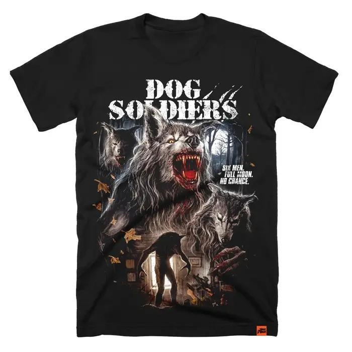 T-shirt Homme Soldats Chiens Loups Garous Film d'Horreur Militaire Graphique Manches Courtes Oversize Streetwear Coupe