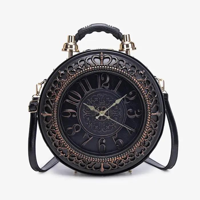 Sac à main avec horloge créative rétro, nouveau style, sens du design à la mode et de niche, sac à b