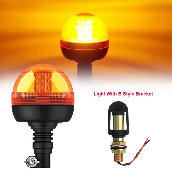 Voyant d'avertissement rotatif LED pour camion tracteur John Deere clignotant ambre lampe stroboscopique d'urgence Flexi