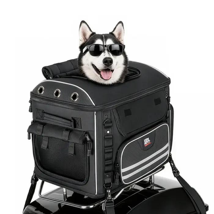 Sac de transport pour chiens et chats pour moto compatibles avec Street Glide, Road Glide et autres modèles de motos pour voyages et randonnees