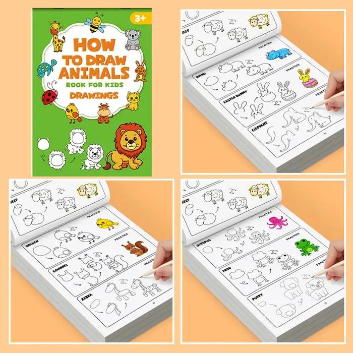 Livre de dessin étape par étape pour apprendre à dessiner des animaux