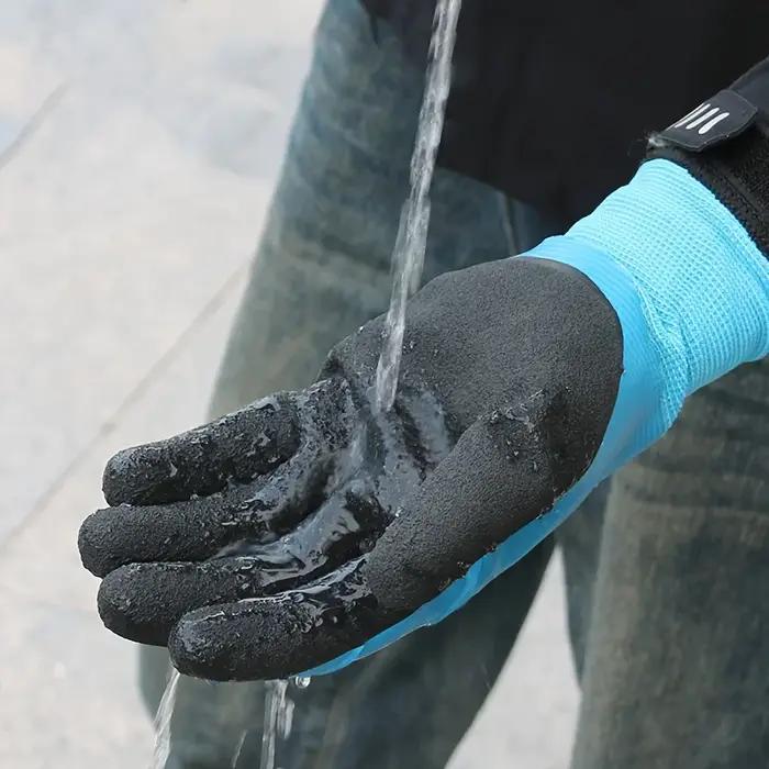 Gants de travail d'hiver imperméables résistants au froid pour hommes bricolage jardinage activités hivernales robustes bleus