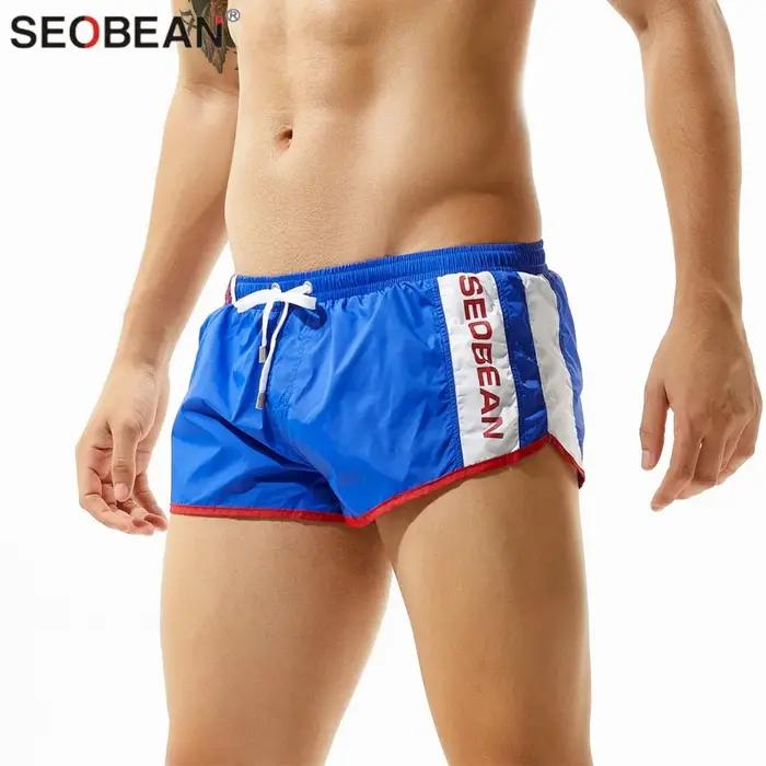 Shorts SEOBEAN pour Hommes, Bermuda de Plage, Short de Marque pour Hommes, Short de Loisirs, Fitness
