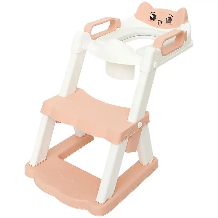 Pot de toilette pliable pour enfants design dessin animé en plastique pour bébés apprentissage toilettes facile à installer et ranger occa