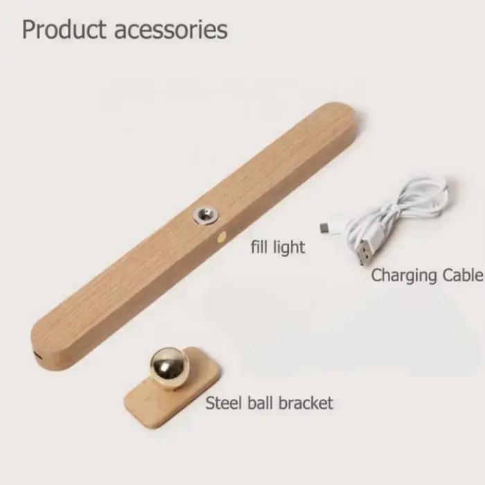 Lampe de miroir sans fil en bois, veilleuse LED réglable, éclairage de lecture, lampe murale de chev