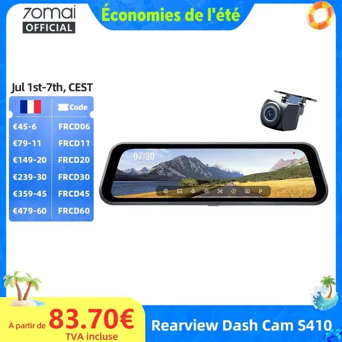 Caméra de tableau de bord 70mai S410 avec écran miroir 9