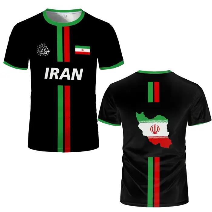 Nouveau maillot de Football IRAN T-shirts de sport pour hommes drapeau iranien rue maillots