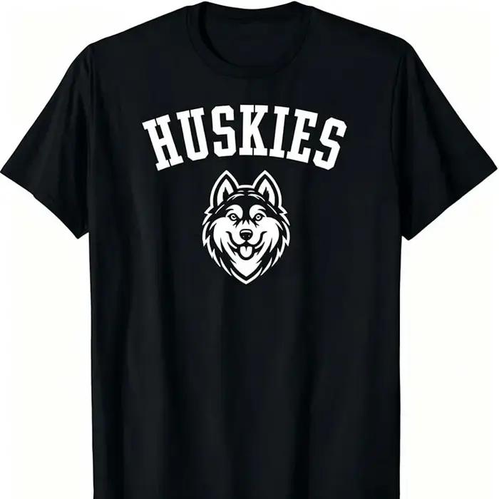 T-shirts à imprimé chien Husky mignon pour hommes