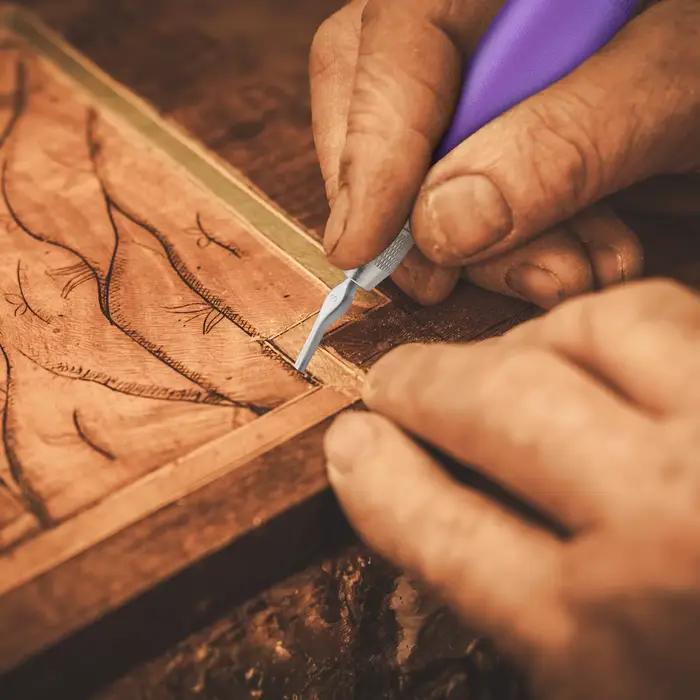 Kit de coupe-linoléum artisanal outils de sculpture pour la gravure de tampons en caoutchouc et la création artistique occaions spéciales