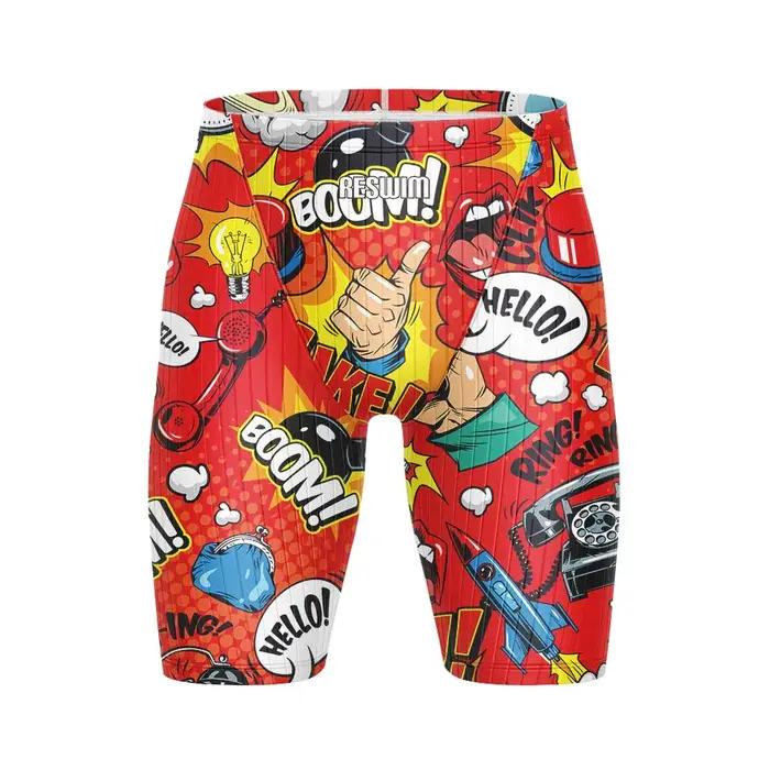 Nouveau maillot de bain athlétique pour hommes, motif dessin animé, short de natation durable pour l