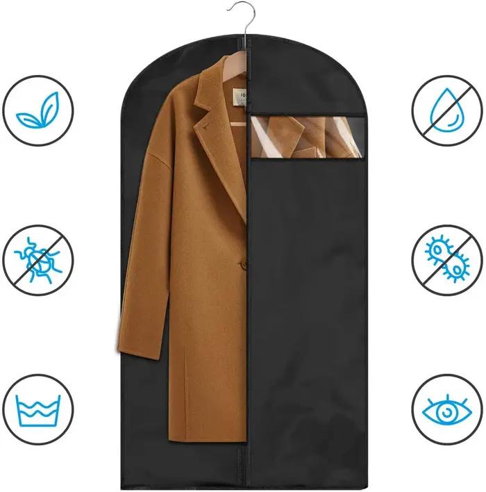 Housses de vêtements anti-poussière, imperméables, pour manteau, costume, robe, protecteur, sacs à vêtements suspendus, organisateur de placard