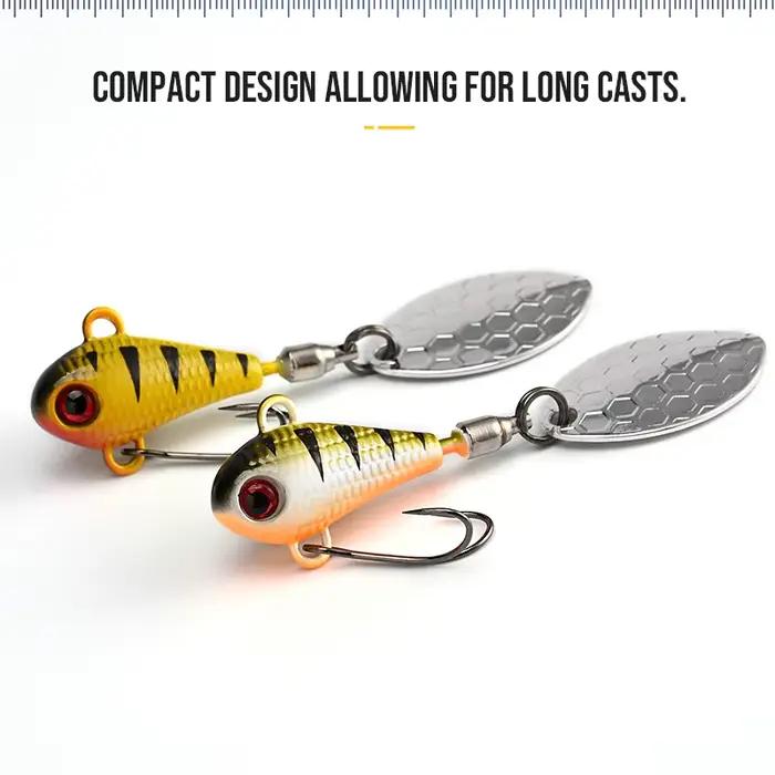 Leurres de pêche BLUX SPINTAIL 4.5g 7g 11g queue magnétique spinner shad vibration métal cuivre perche