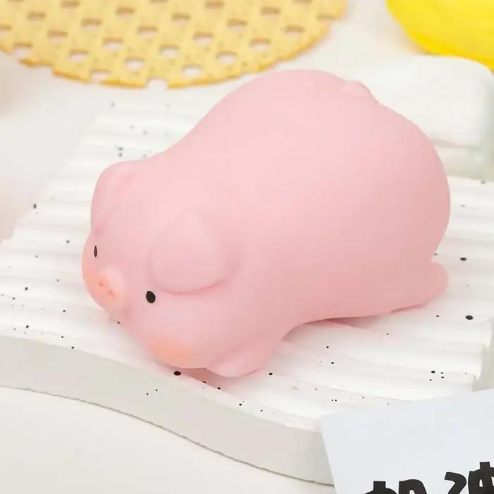 Joli cochon rose, chien blanc, animaux mignons, anti-stress, dessin animé, relaxation, soulagement de l'anxiété, décoration DIY, cadeau, accessoires DIY
