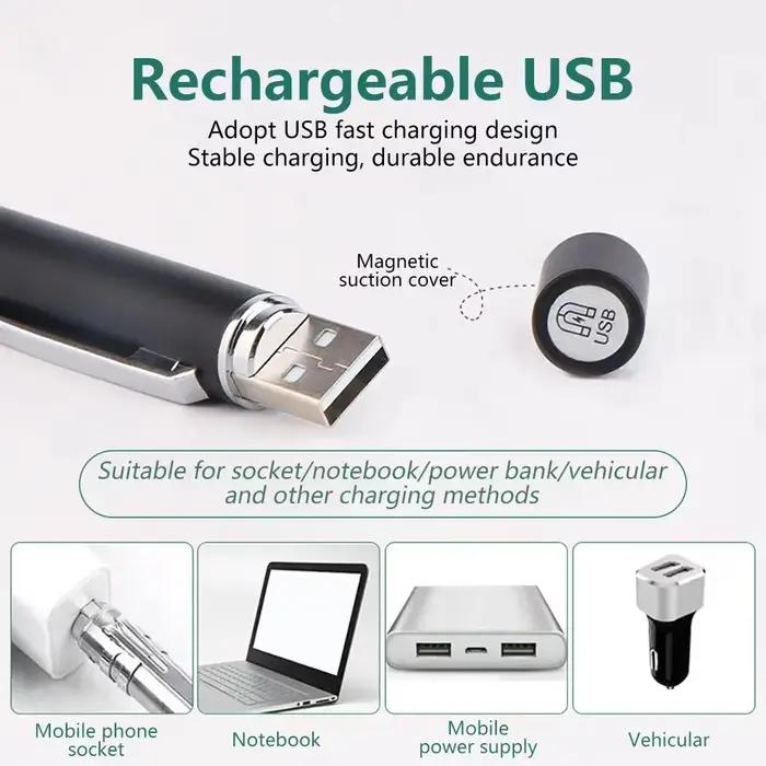 Lampe de poche médicale aste USB, mini lampe de poche LED pour soins infirmiers, lampe torche avec p