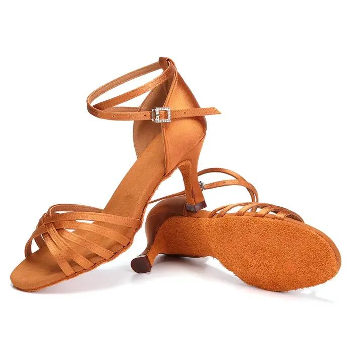 Femmes chaussures de danse pour filles dames chaussures de danse de salon latine Satin professionnel