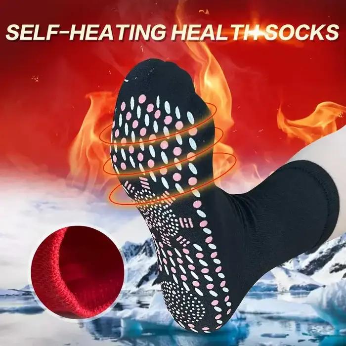 Chaussettes chasse auto-chauffantes thérapie magnétique massage pieds antidérapantes hiver fatigue
