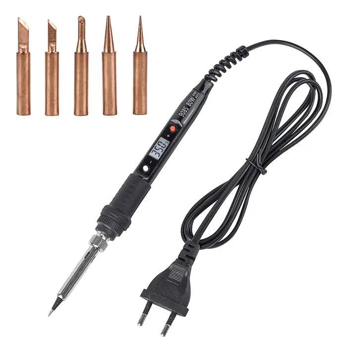 JCD-Fer à souder électrique 80W, température réglable, outil de soudage LCD, chauffage en céramique,